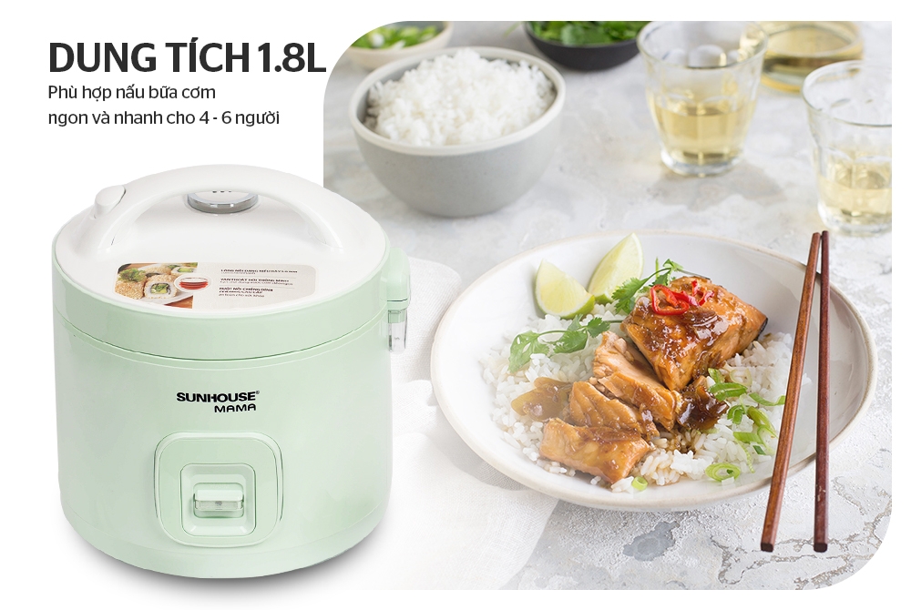 Nồi cơm điện 1.8L Sunhouse Mama SHD8665B