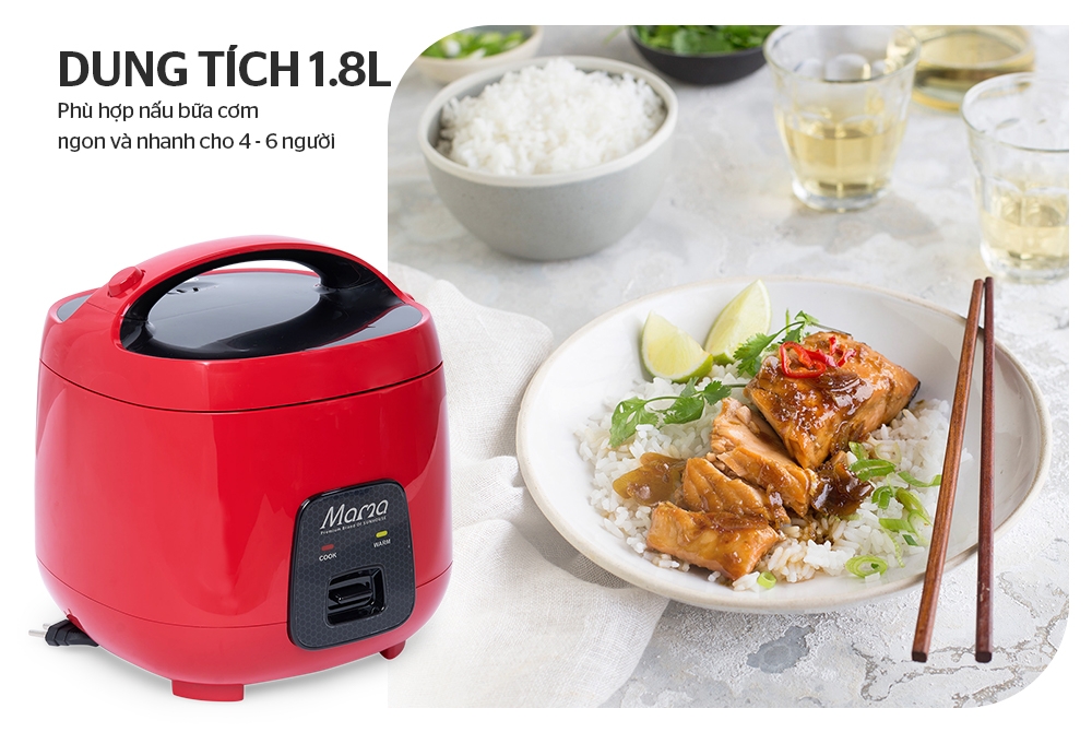 Nồi cơm điện 1.8L Sunhouse Mama SHD8652R