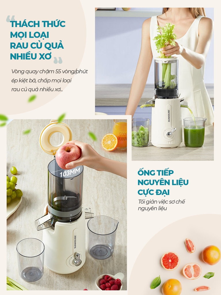 Máy ép chậm Sunhouse SHD5516