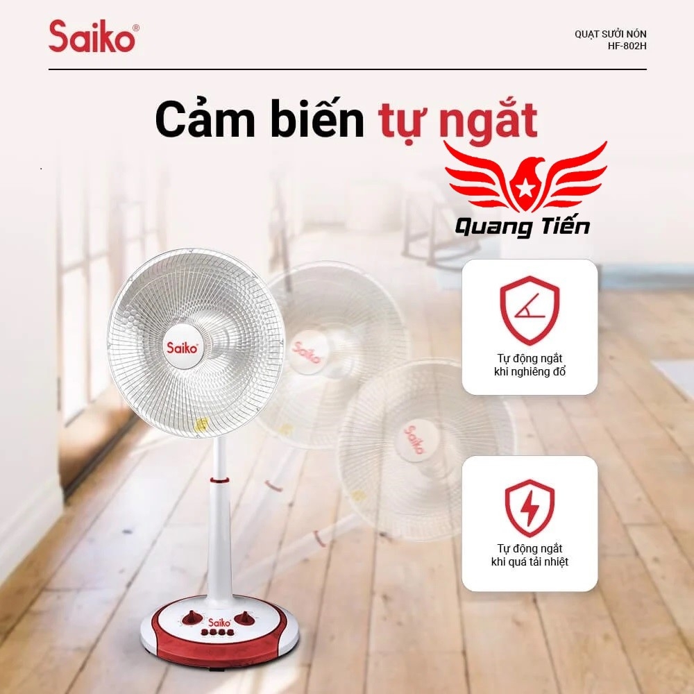 Quạt Sưởi Nón Saiko HF-900H 900W cao cấp chính hãng