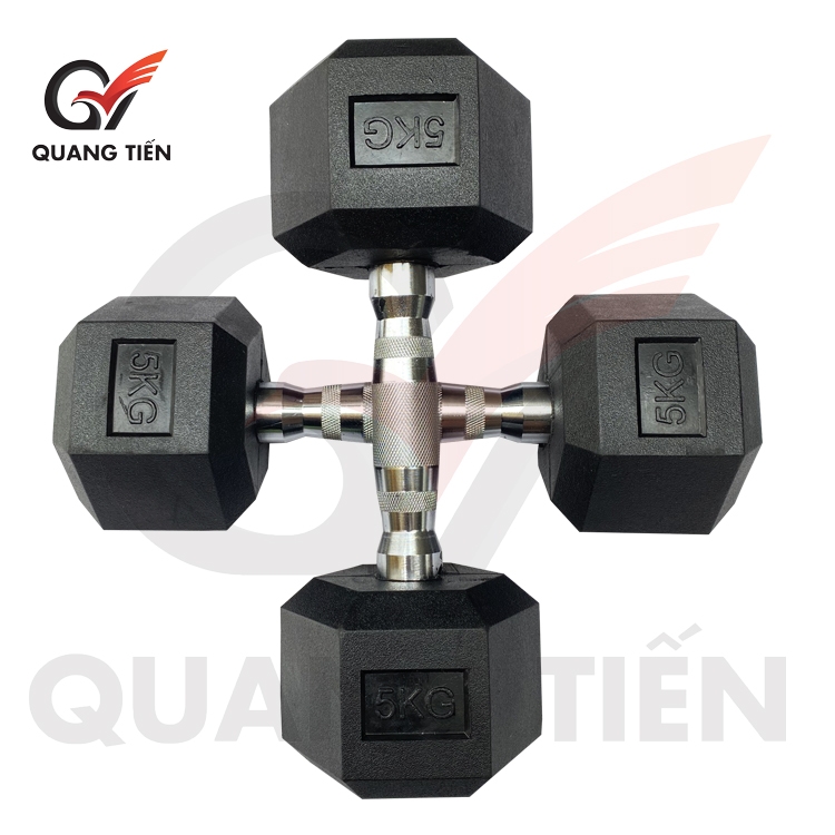 Tạ tay lục giác 5kg cao cu cao cấp QT02
