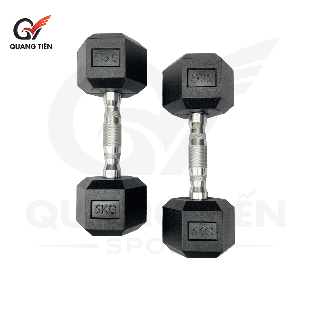 Tạ tay lục giác 5kg cao cu cao cấp QT02