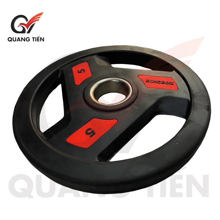 Bánh tạ đĩa chất liệu thép 5kg bọc cao su phi 50mm Kingbox-D