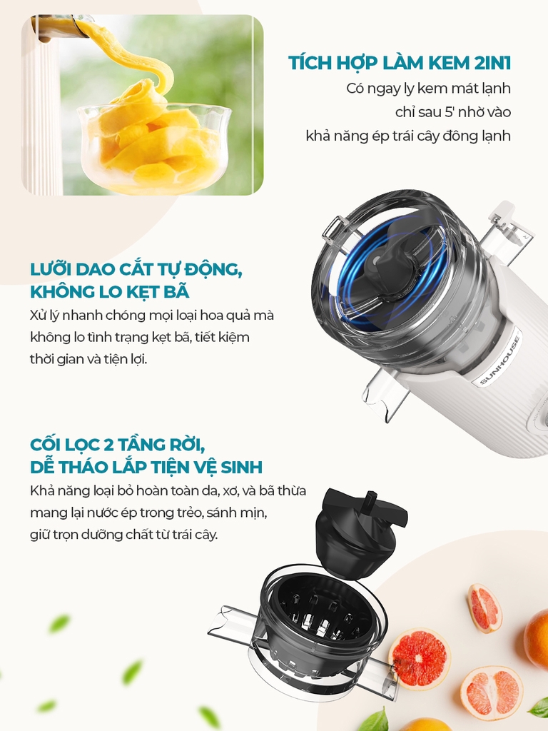 Máy ép chậm Sunhouse SHD5504