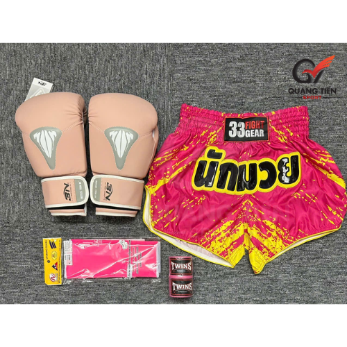 Combo Boxing/Muay Thái 4 món Cho Người Mới & Người Tập Lâu Năm - Hồng