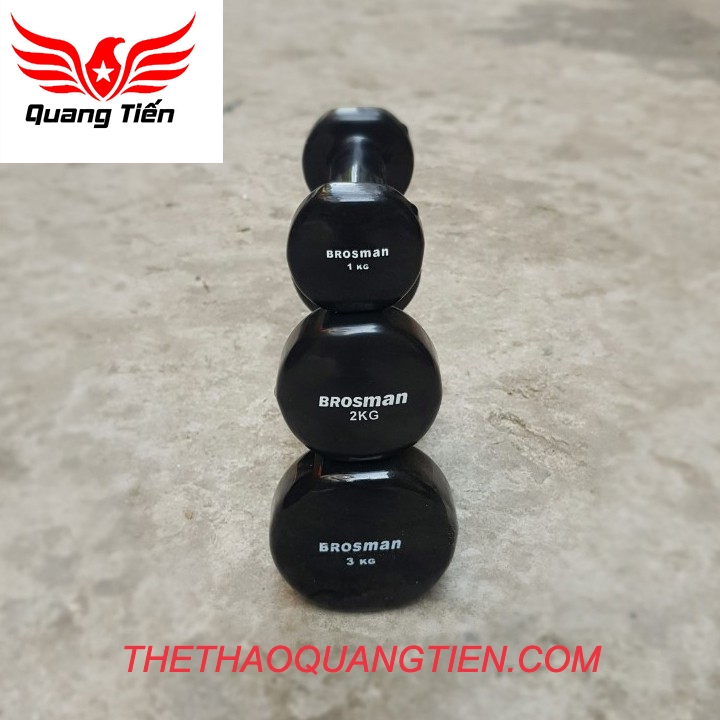Tạ tay cao su brosman chính hãng 3 kg ĐỎ ( giá 1 chiếc )