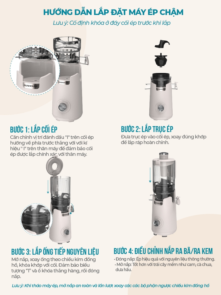 Máy ép chậm Sunhouse SHD5504