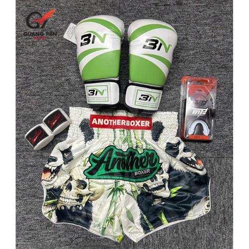 COMBO TẬP BOXING CƠ BẢN GĂNG BOXING + BĂNG ĐA + QUẦN MUAY + TẤT BẢO VỆ - Xanh Lá