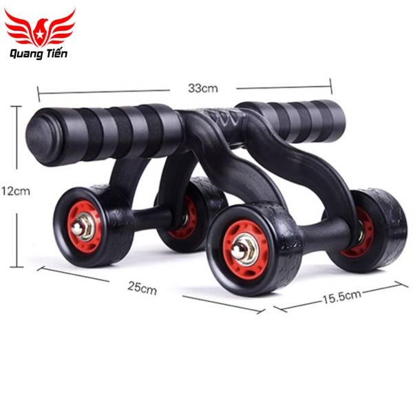Con lăn tập cơ bụng AB 4 bánh kèm miếng chặn,đệm lót