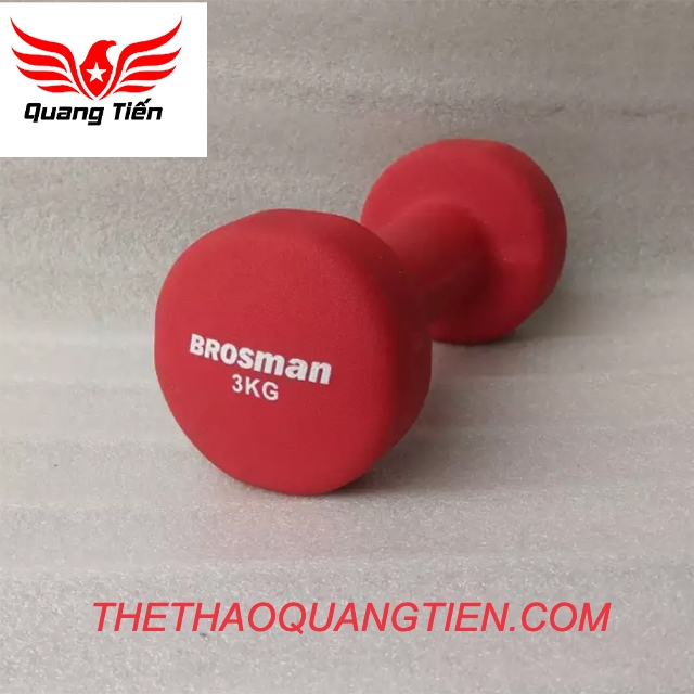 Tạ tay cao su brosman chính hãng 2 kg ĐỎ ( giá 1 chiếc )