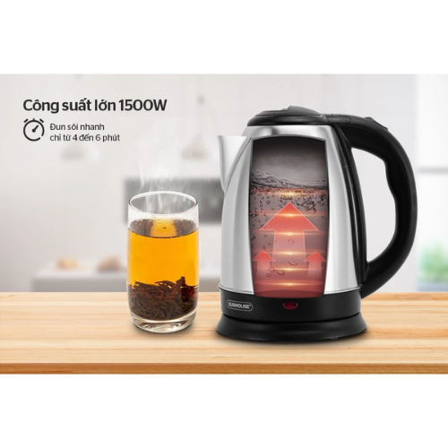 Ấm siêu tốc Inox 1.8L Sunhouse SHD1182GT