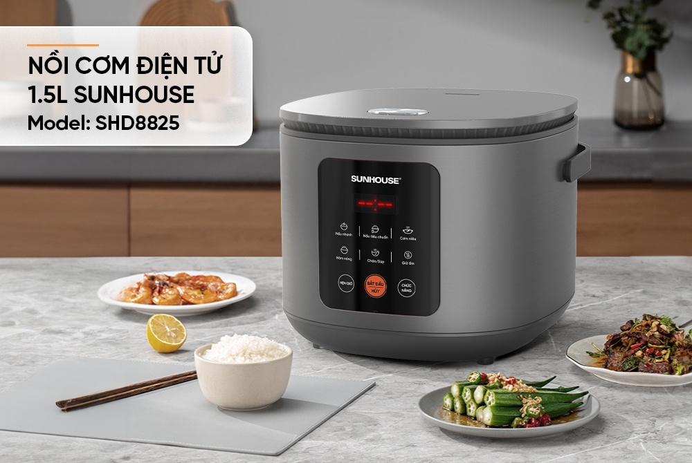 Nồi cơm điện tử 1.5L Sunhouse SHD8825