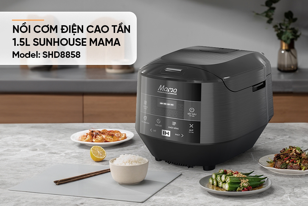 Nồi cơm điện cao tần 1.5L Sunhouse Mama SHD8858