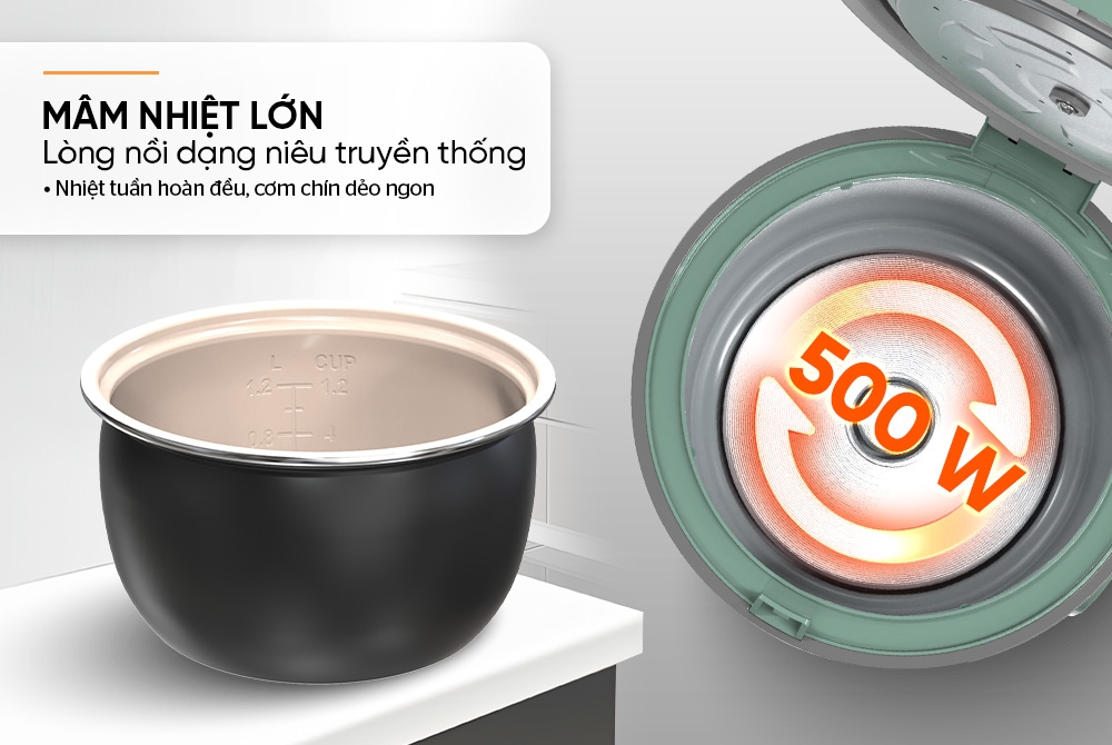 Nồi cơm điện 1.2L Sunhouse Mama SHD8266G