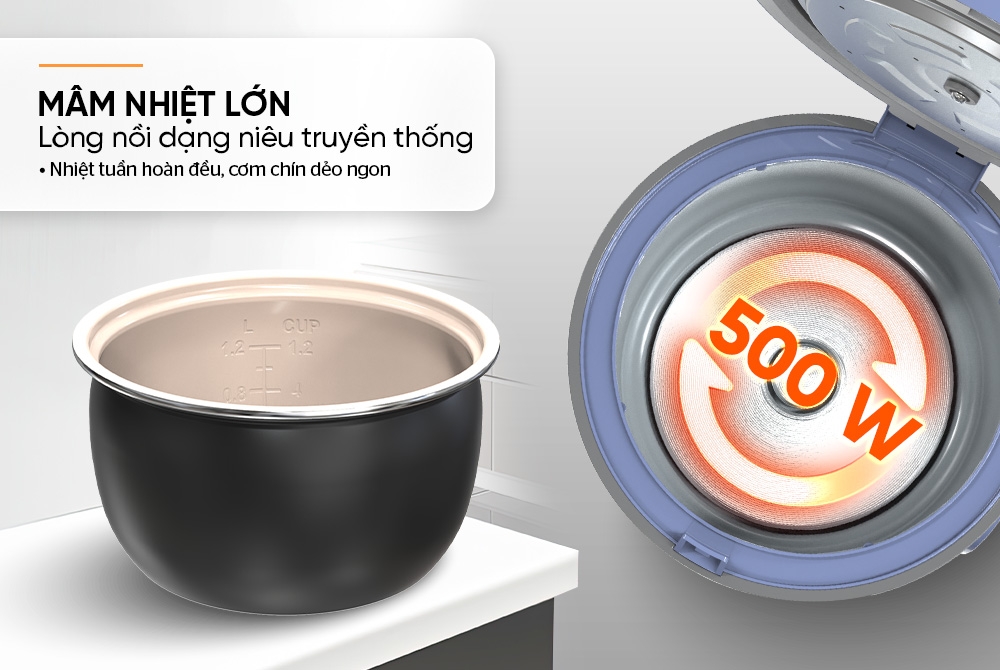 Nồi cơm điện 1.2L Sunhouse Mama SHD8266V