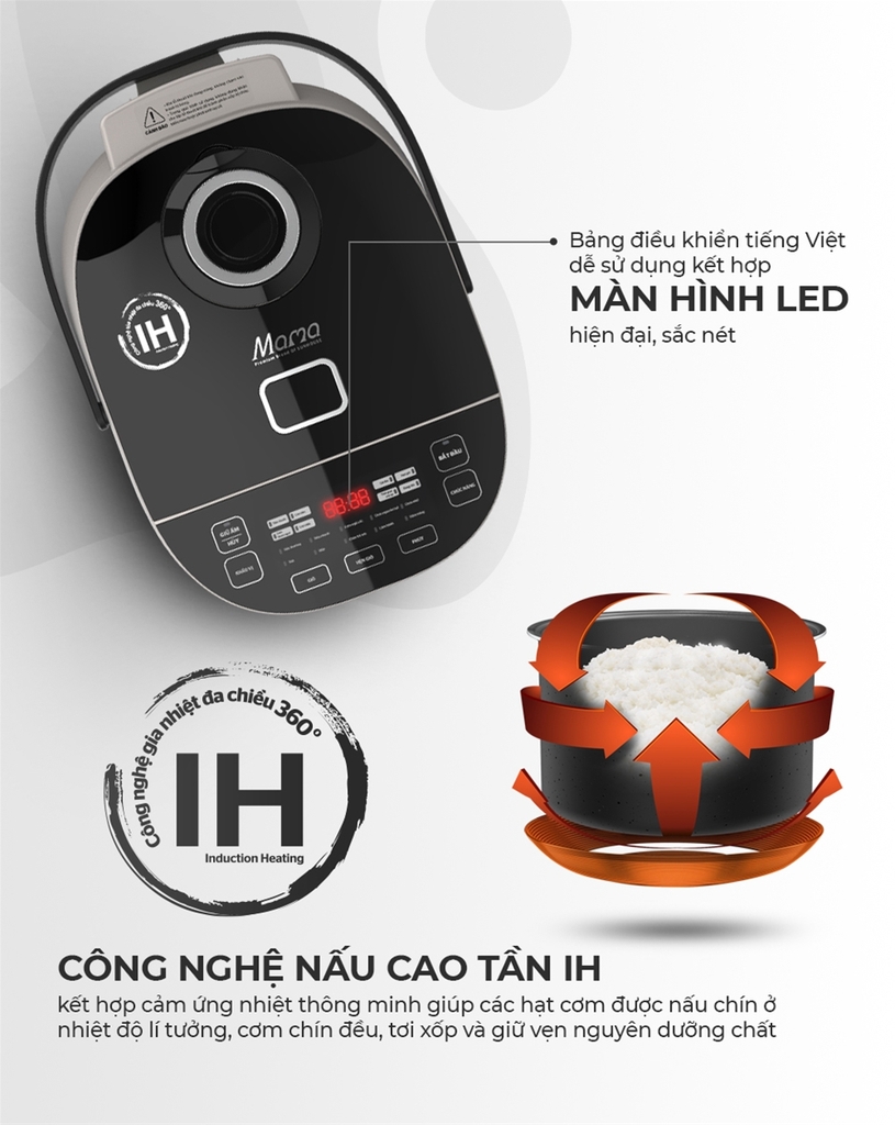 Nồi cơm điện cao tần 1.8L Sunhouse Mama SHD8959