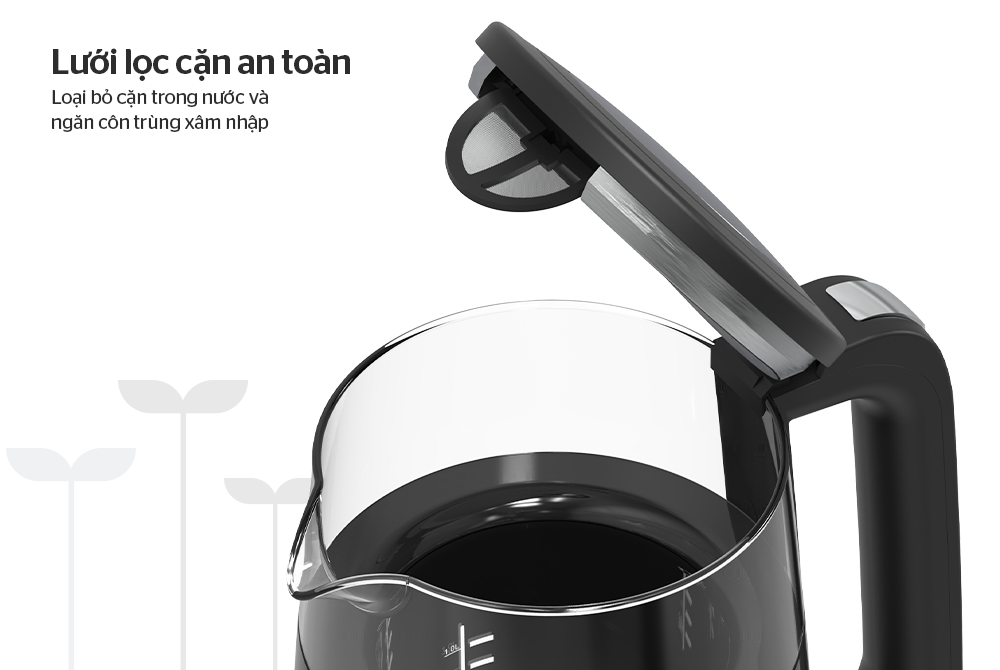 Ấm siêu tốc thủy tinh 1.7L Sunhouse Mama SHD1333