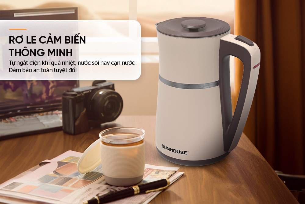 Ấm siêu tốc Inox 2 lớp 1.7L Sunhouse SHD1360