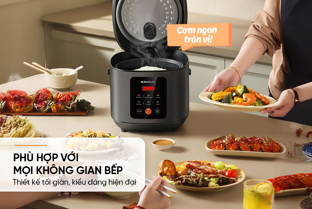 Nồi cơm điện tử 1.5L Sunhouse SHD8825