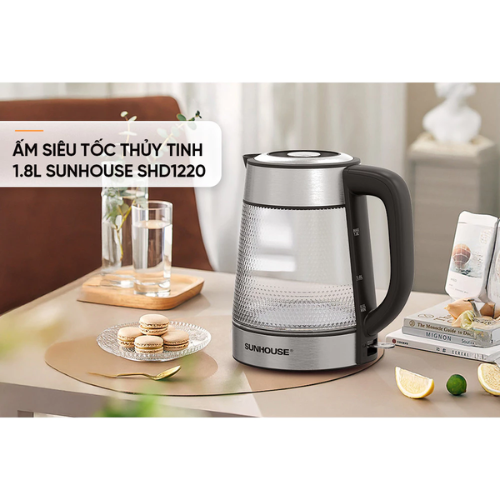 Ấm siêu tốc thủy tinh 1.8L Sunhouse SHD1220