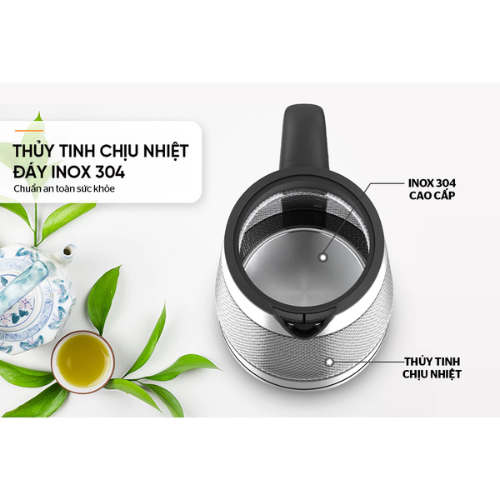 Ấm siêu tốc thủy tinh 1.8L Sunhouse SHD1220