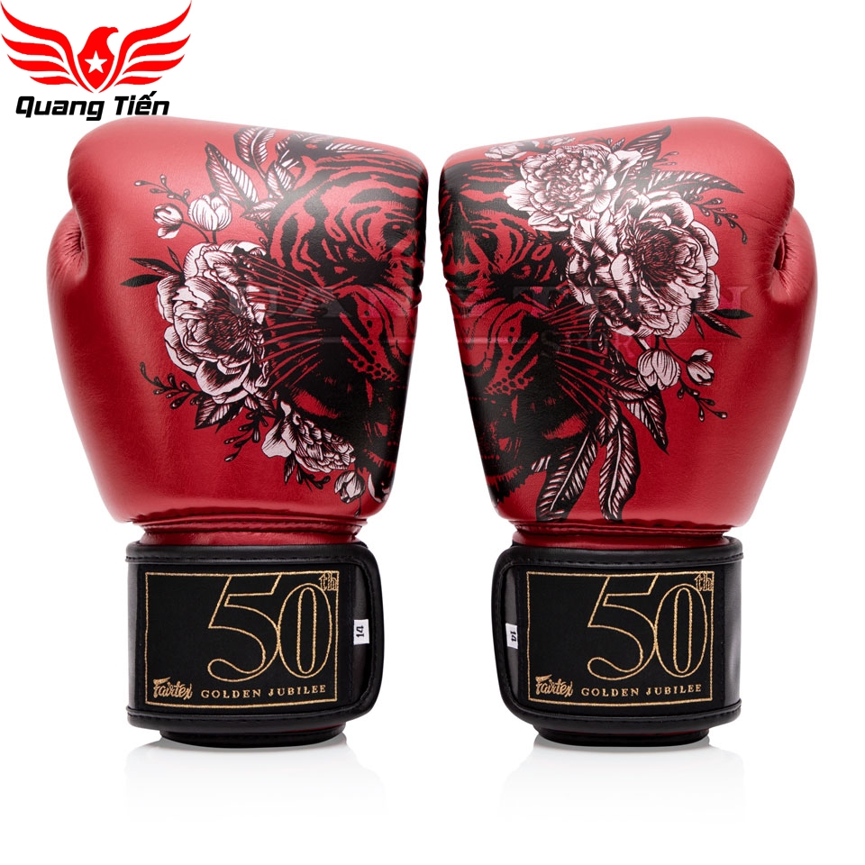Găng Tay đấm bốc màu đỏ kim loại BGV Fairtex Golden Jubilee