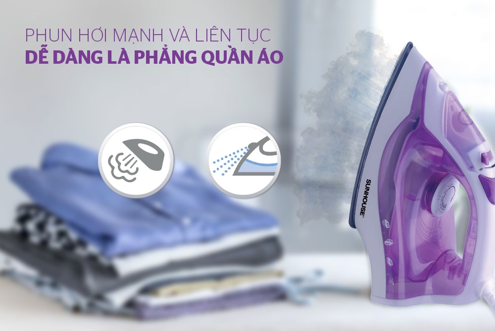 Bàn là hơi Sunhouse SHD2063P màu tím