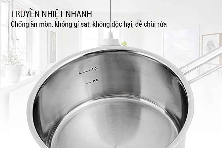 Bộ nồi inox 304 Sillit FIVESTAR cao cấp 5 chiếc 3 đáy (nắp kính) 10 pcs