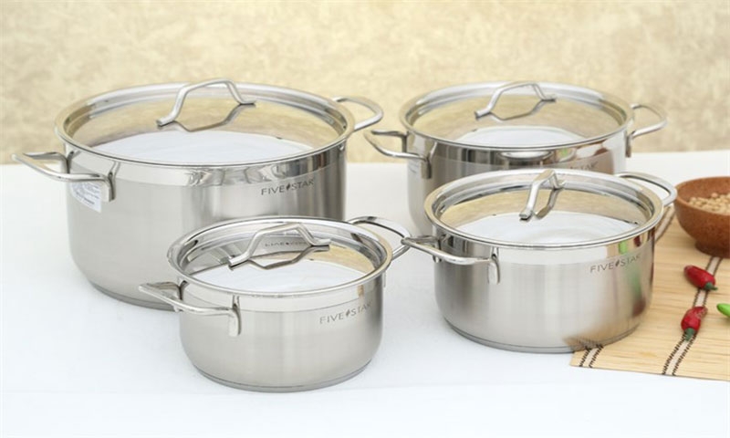 Bộ Nồi Inox Vancouver 4 Chiếc Cao Cấp Nắp Inox