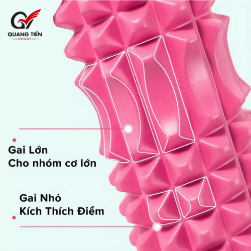 Con Lăn Yoga Massage Foam Roller - Ống Trụ Lăn Xốp Tập Thể Thao Giãn Cơ Gai Nhọn - Hãng Dododios
