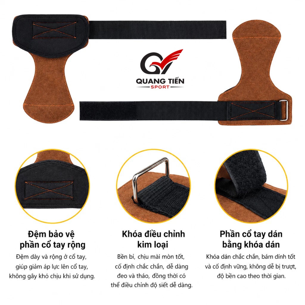 Găng Tay Tập Gym, Dây Kéo Lưng Lifting Straps V-TAP Chính Hãng