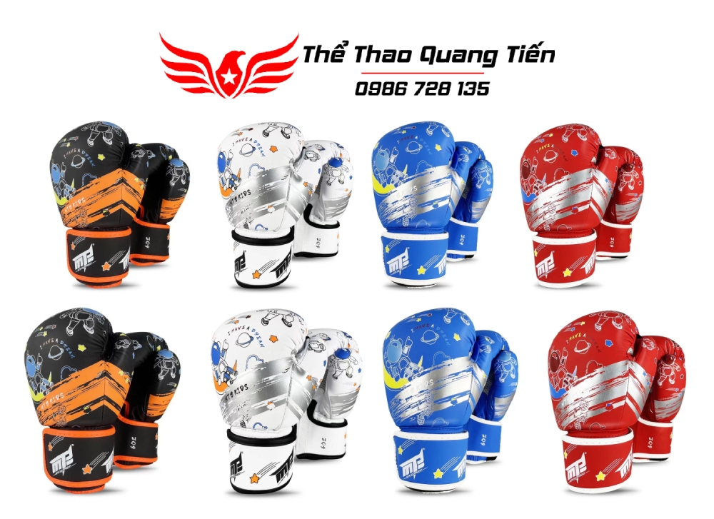 Găng tay boxing mini màu trắng MTB trẻ em 6oz 6.0 new cá tính new 2025