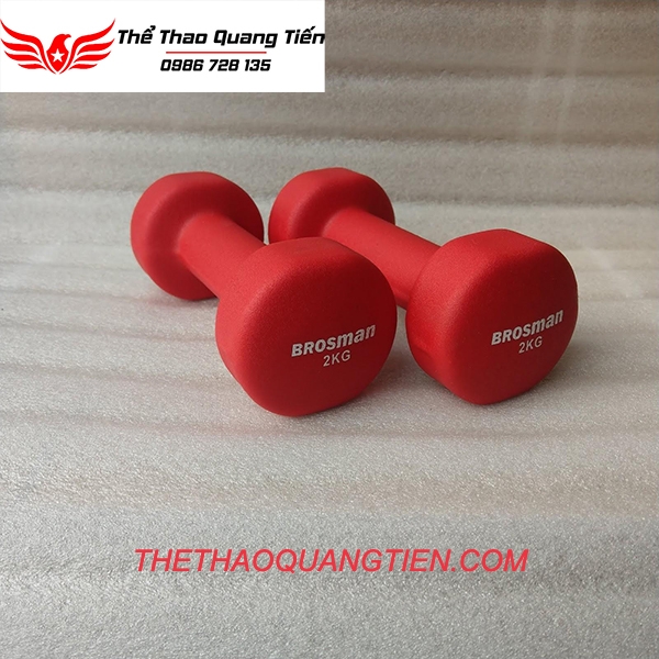 Tạ tay cao su brosman chính hãng 1 kg đen (giá 1 chiếc )