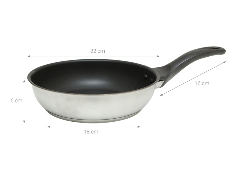 Chảo inox chống dính 3 đáy 22 cm Fivestar