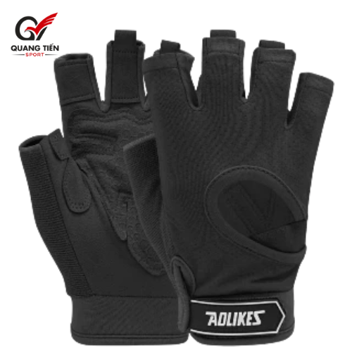 Găng tay tập gym Aolikes hở ngón cao cấp tập gym tập yoga AL - 119