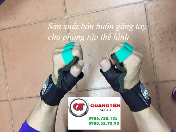 Găng tay tập tạ gym sport 1 vòng cổ tay QT18
