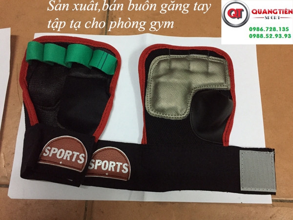 Găng tay tập tạ gym sport 1 vòng cổ tay QT18
