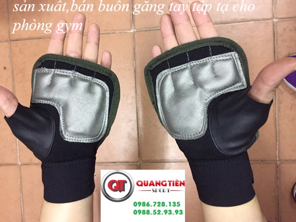 Găng tay tập tạ gym sport 1 vòng cổ tay QT18