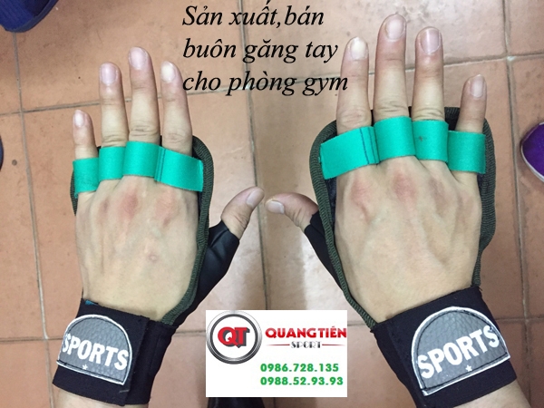 Găng tay tập tạ gym sport 1 vòng cổ tay QT18