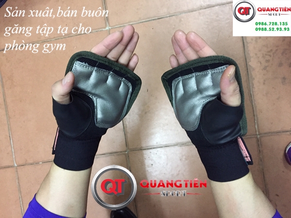 Găng tay tập tạ gym sport 1 vòng cổ tay QT18