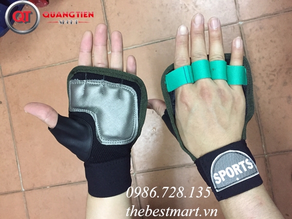 Găng tay tập tạ gym sport 1 vòng cổ tay QT18
