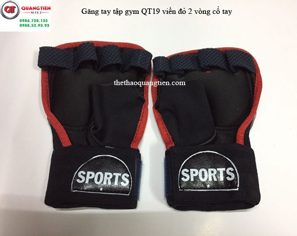 Găng tay tập tạ sport QT19 hai vòng cổ tay