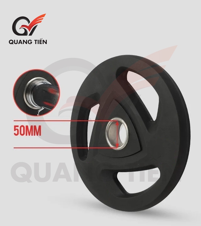 Bánh tạ đĩa chất liệu thép 15kg bọc cao su phi 50mm Kingbox-D