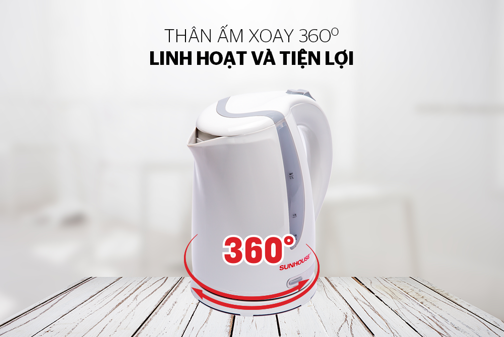 Ấm siêu tốc nhựa Sunhouse SHD1300