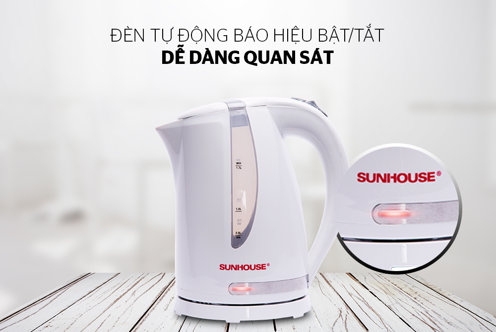 Ấm siêu tốc nhựa Sunhouse SHD1300