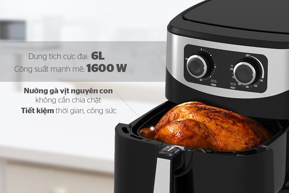 Nồi chiên không dầu 6L Sunhouse SHD4062