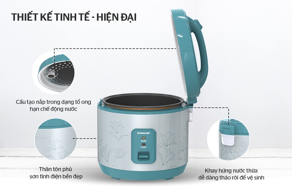 Nồi cơm điện 1.8L Sunhouse SHD8605