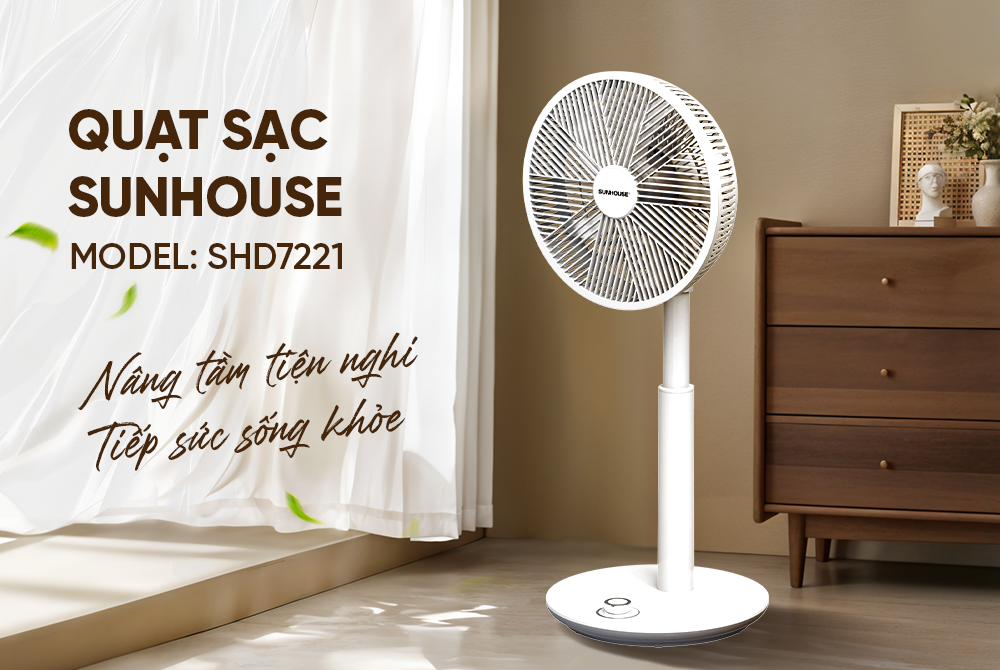 Quạt sạc Sunhouse SHD7221