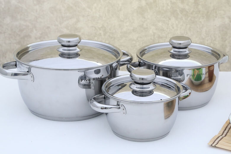 Bộ 3 Nồi Cool Ba Đáy Nắp Inox Firestar