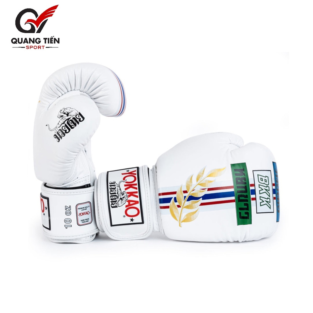 Găng Boxing YOKKAO FYGL-80-4 First At The Race – White